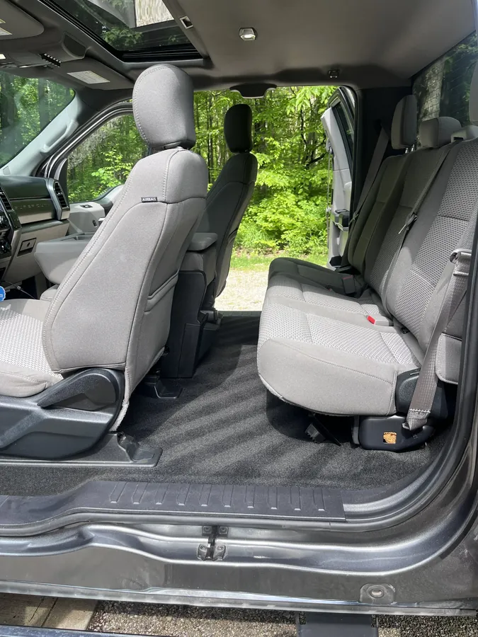 Van seating, row by row